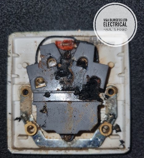 Burnt electrical switch