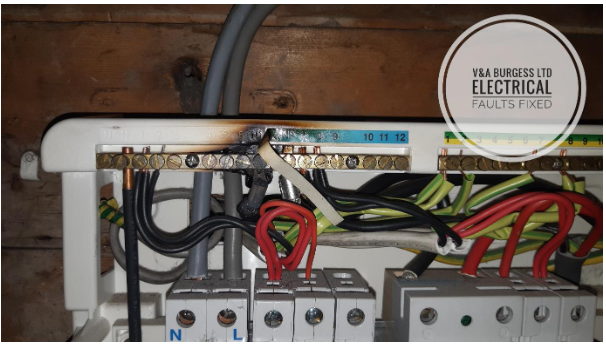 Burnt Connections inside the Consumer Unit